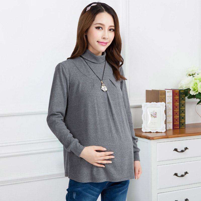 Maternity Thick Cotton Long Sleeved Blouse