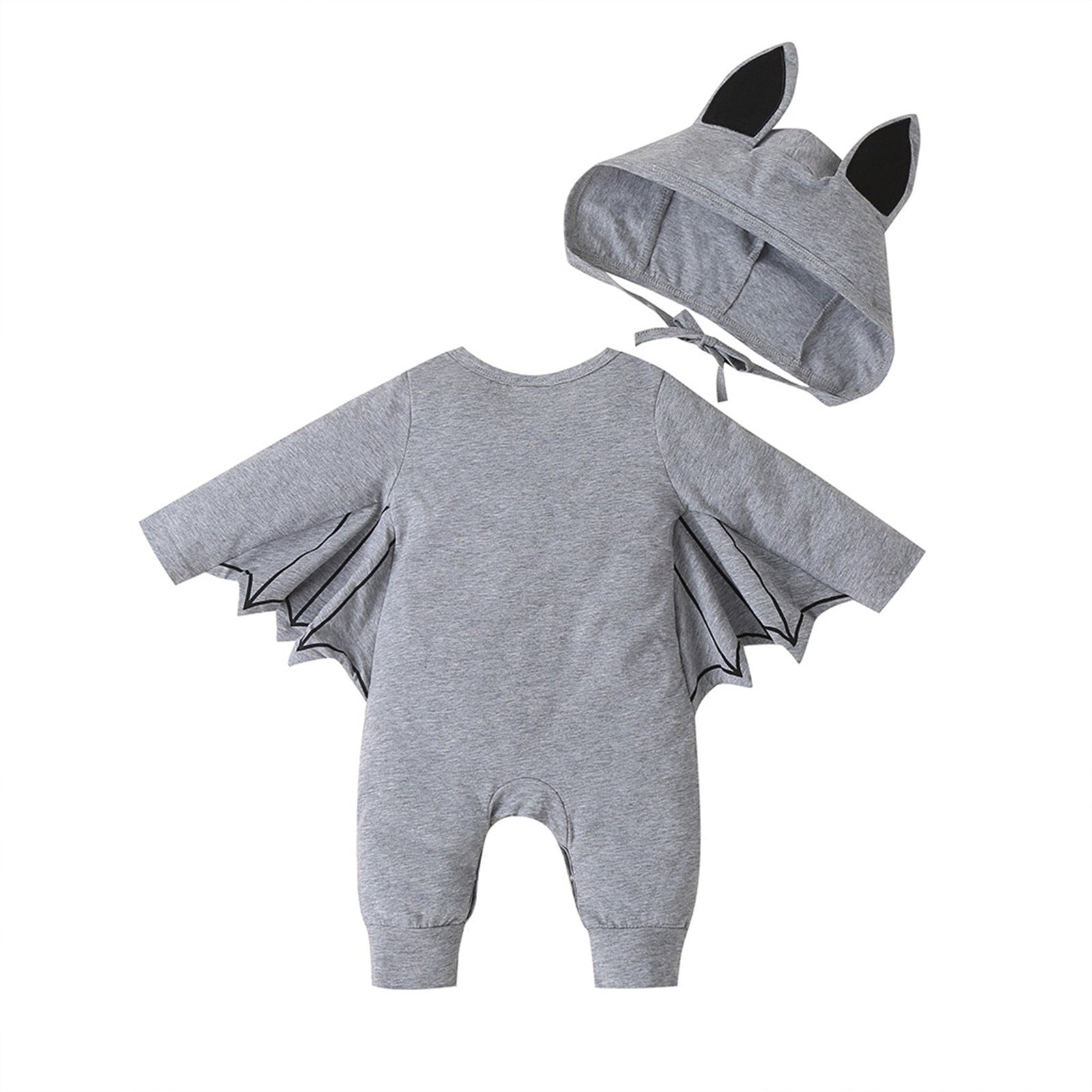 2PCS Halloween Costume Newborn infant Romper Cartoon Bat Jumpsuit Romper+ Hat Outfit
