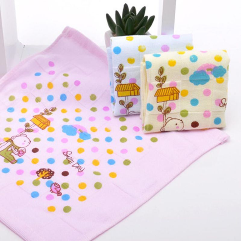 Baby Feeding Towel Dot Chart Printed Children Small Handkerchief Gauzes Nursing