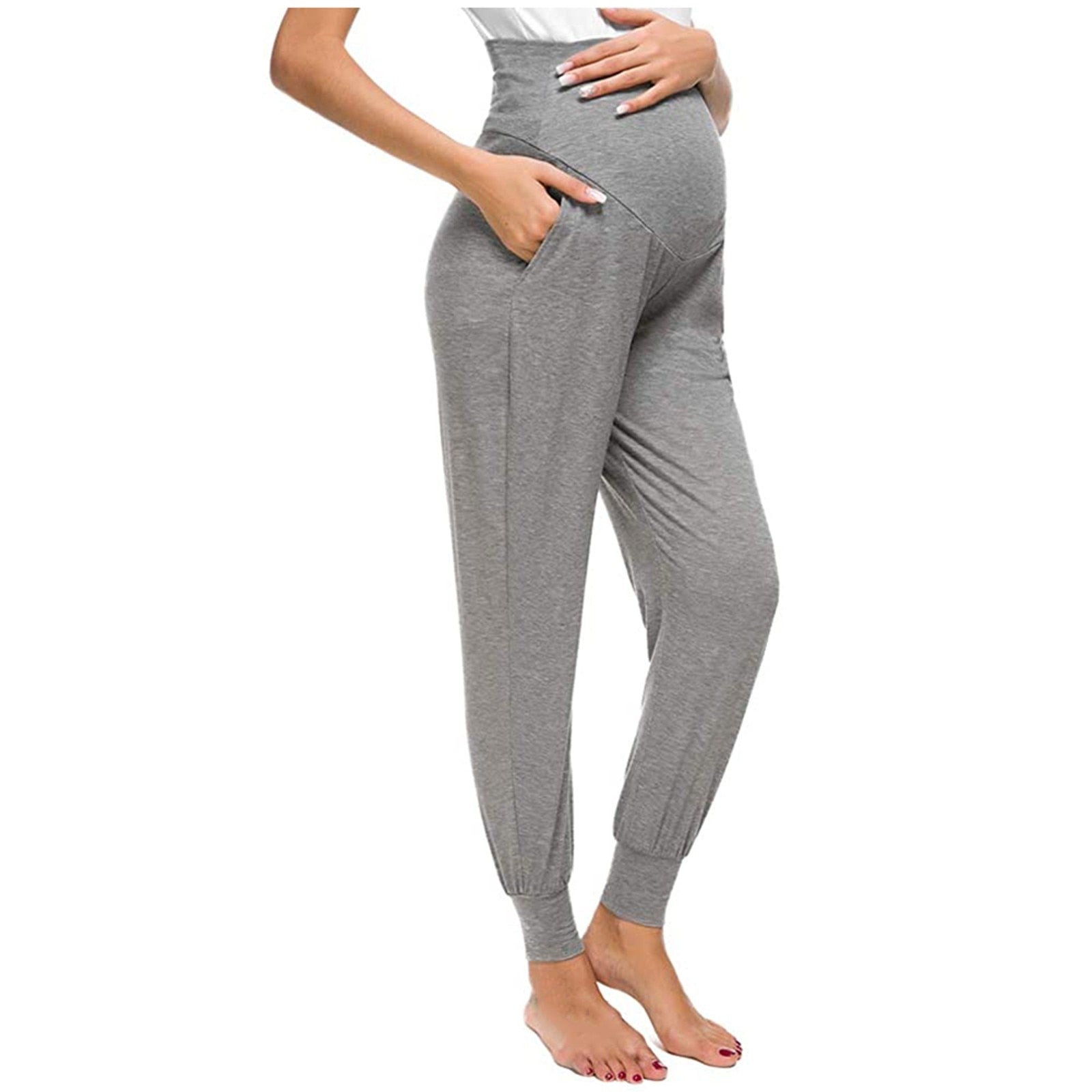 Loose Leggings Women Maternity Clothes Women's Solid Color Casual Pants Stretchy Comfortable Elastic