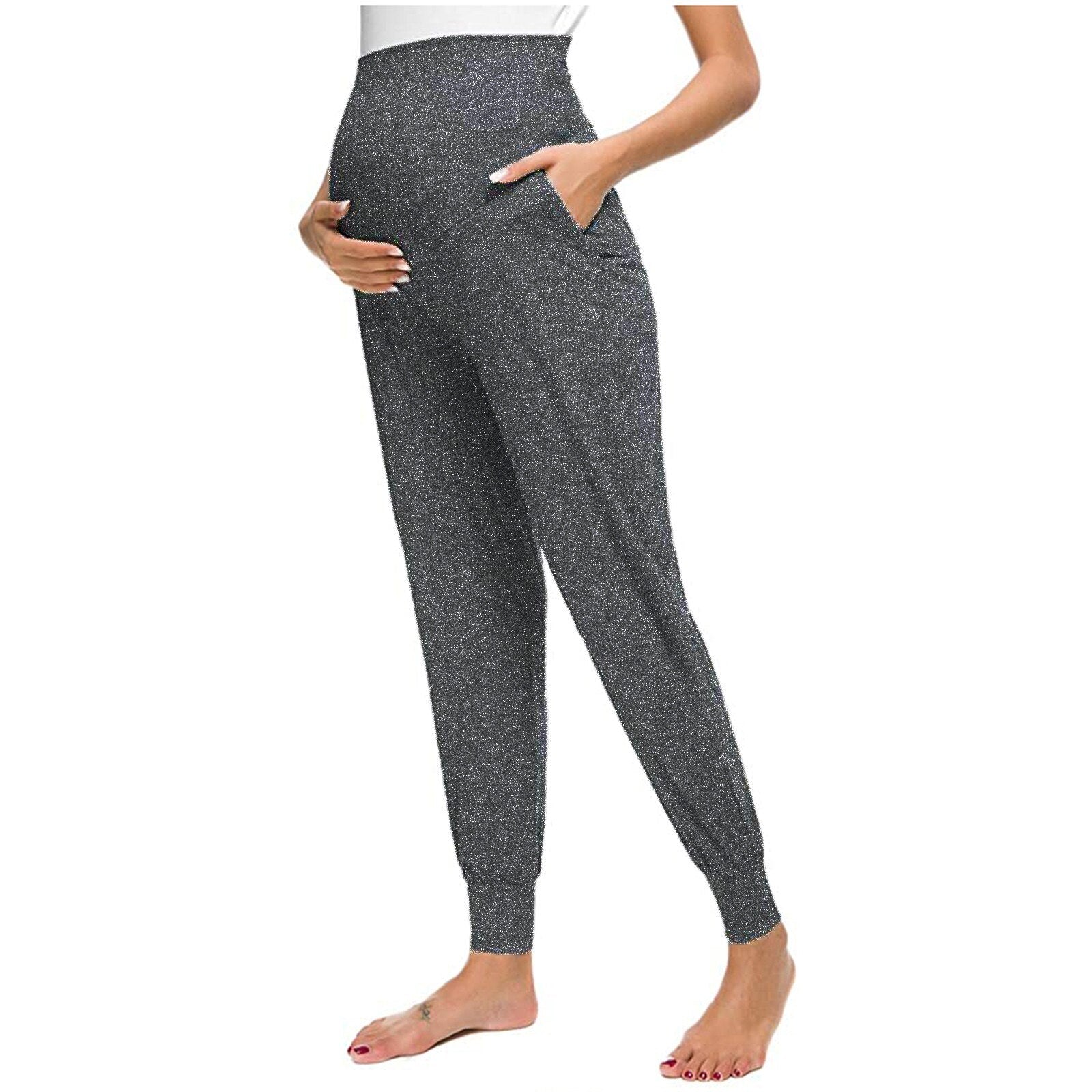 Loose Leggings Women Maternity Clothes Women's Solid Color Casual Pants Stretchy Comfortable Elastic
