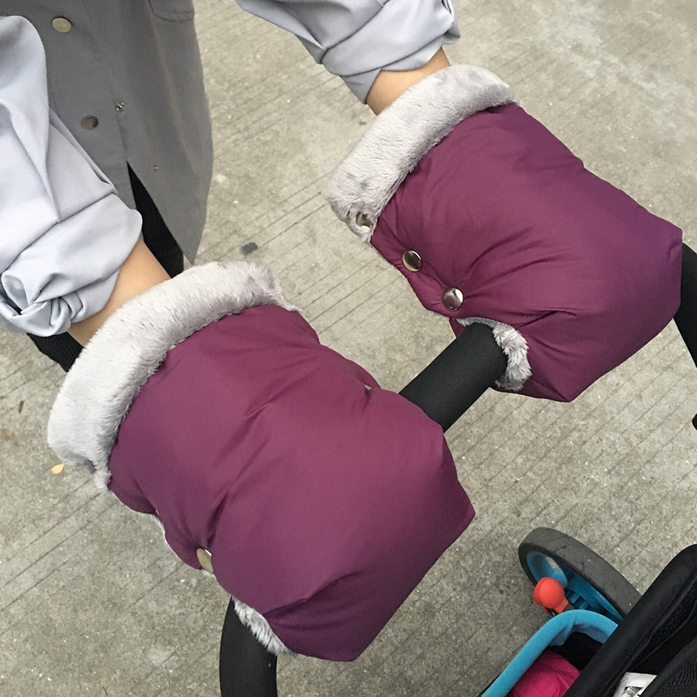 Baby Carriage Stroller Gloves Warm Fur Fleece Pram Hand High quality Portable Comfortable Waterproof Muff Baby Pushchair