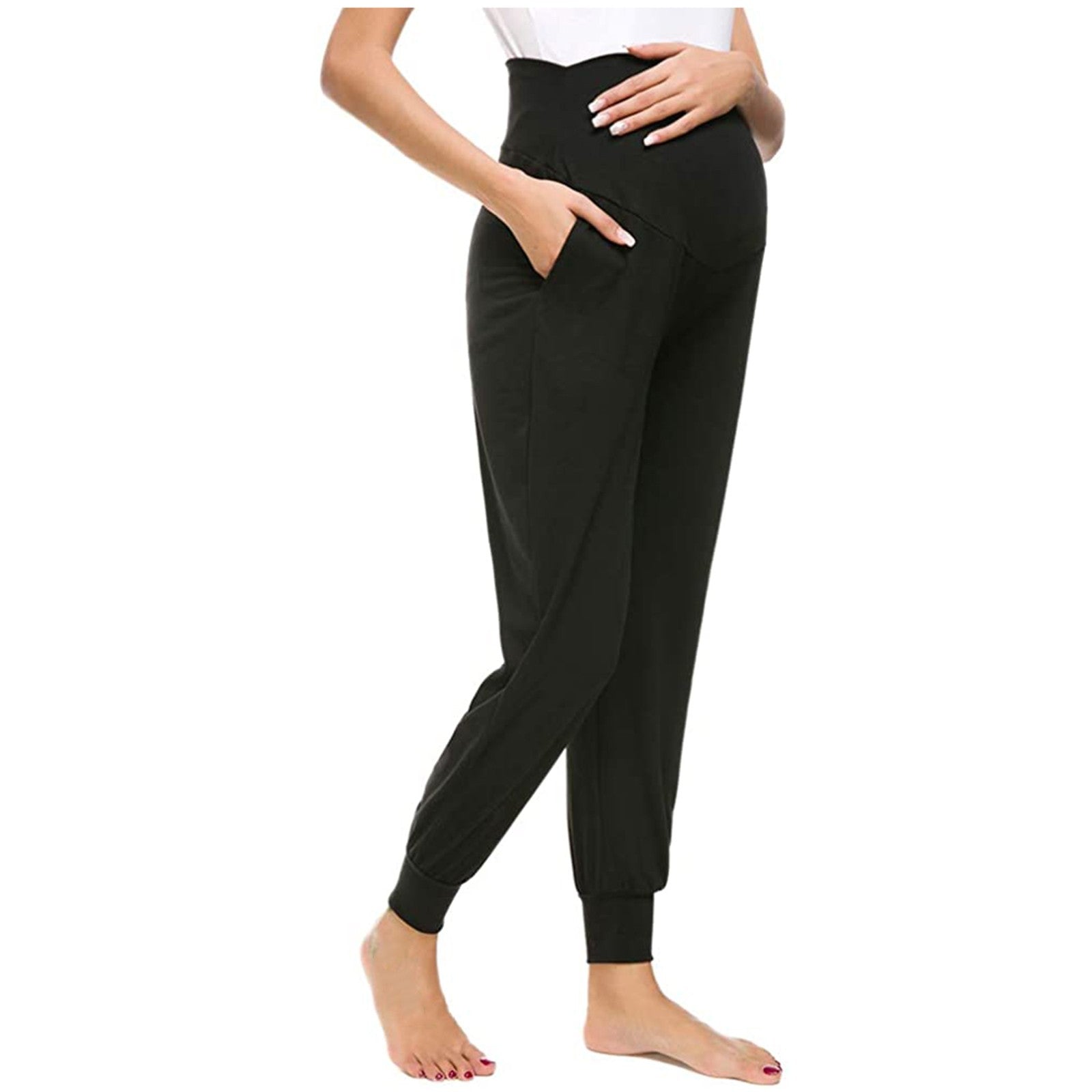 Loose Leggings Women Maternity Clothes Women's Solid Color Casual Pants Stretchy Comfortable Elastic