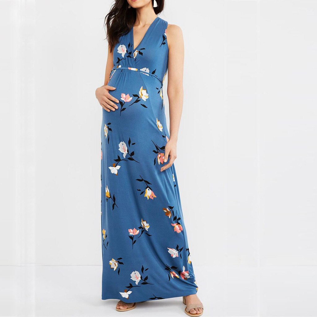 New 2023 Maternity Women Floral Long Maxi Dresses, Maternity Gown for Photo Shoot.