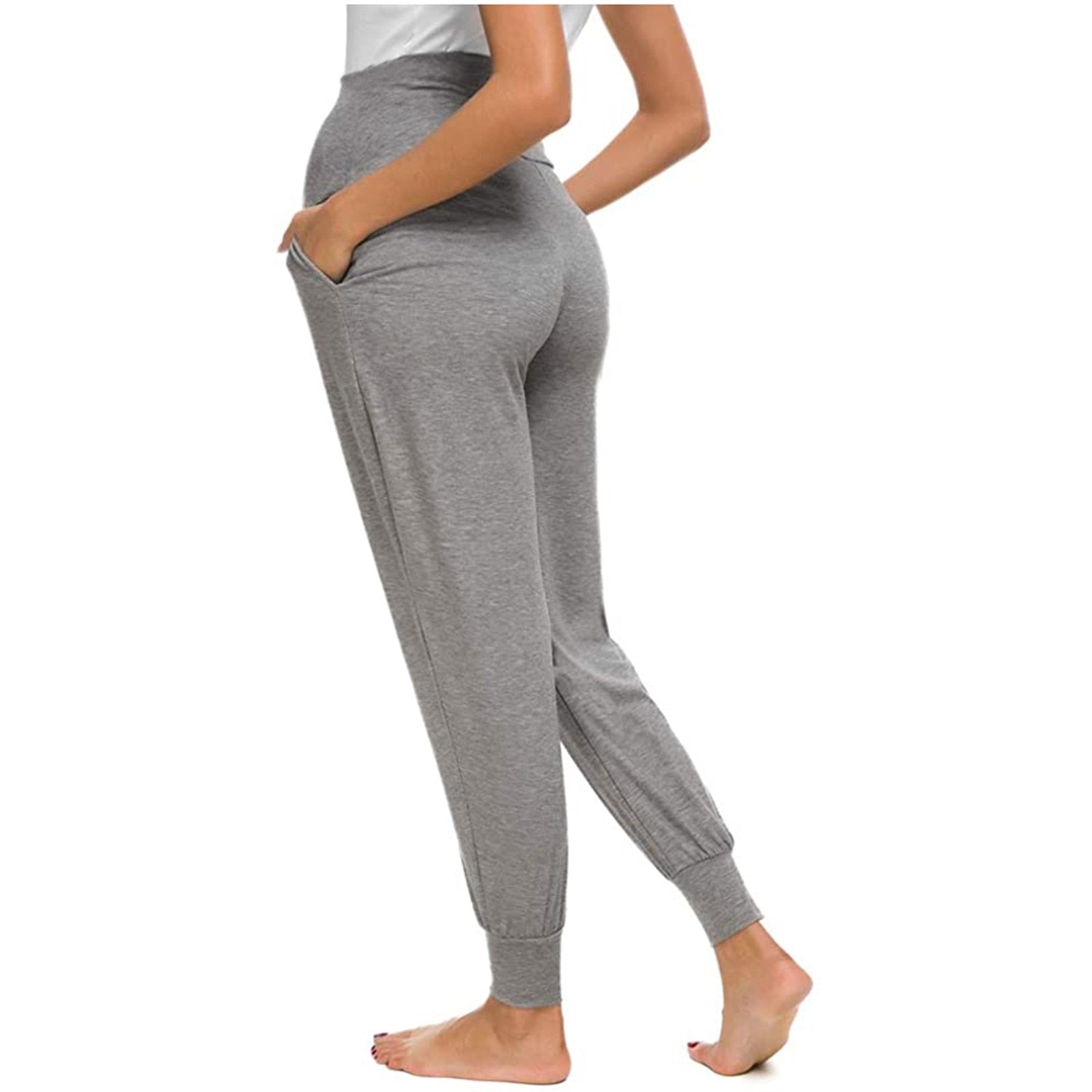Loose Leggings Women Maternity Clothes Women's Solid Color Casual Pants Stretchy Comfortable Elastic
