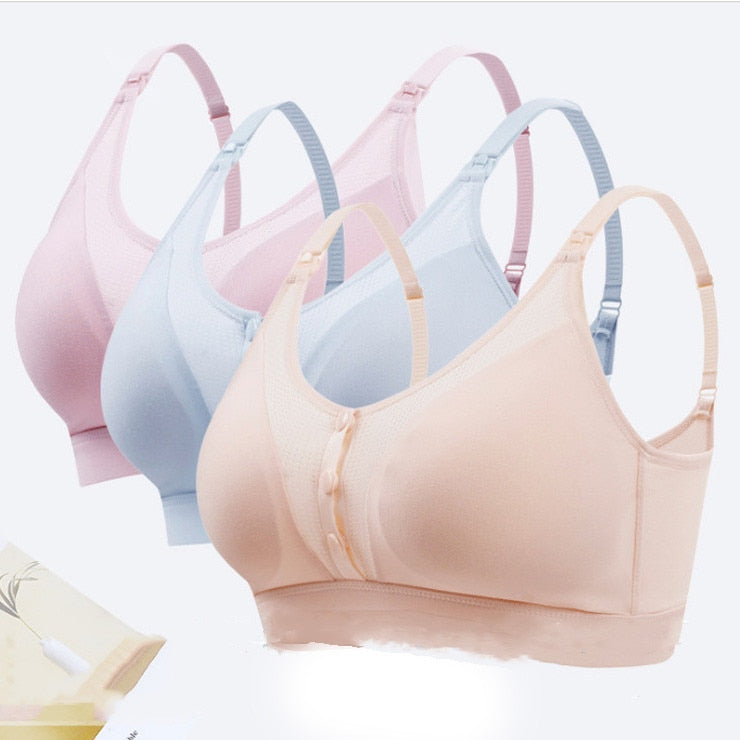 Maternity Bra Front Open Breast-feeding Bra Solid Color Button Soft Underwear Nursing Bras Maternity & Nursing Bras