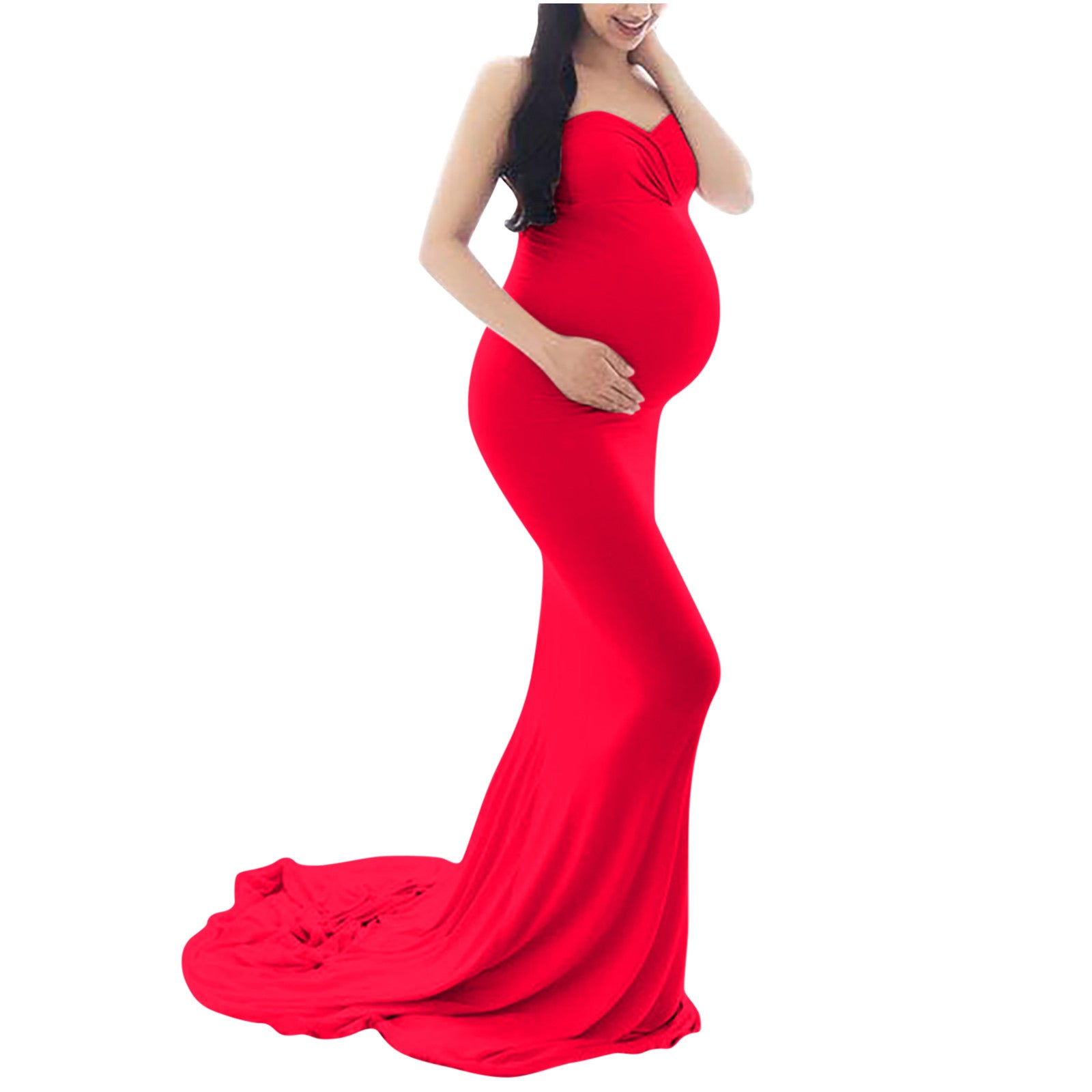 New 2023 Women Pregnant Dress Sexy Sleeveless Strapless Dress For Photography P