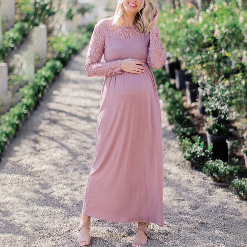 Long Maternity Shoot Dress Pleated Pregnancy Photography Dresses Split Side Maxi Maternity Gown Photo Prop For Pregnant Women