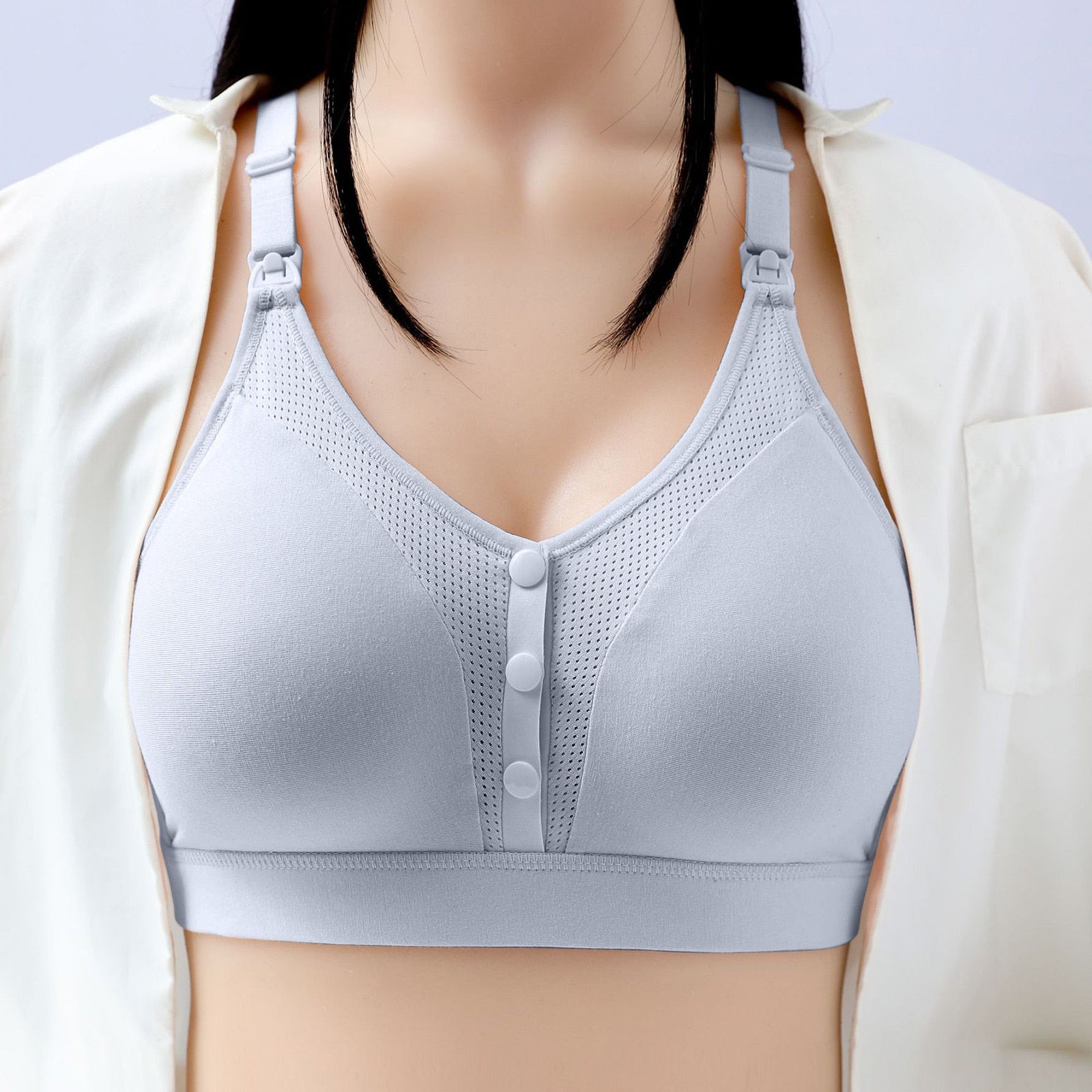 Maternity Bra Front Open Breast-feeding Bra Solid Color Button Soft Underwear Nursing Bras Maternity & Nursing Bras