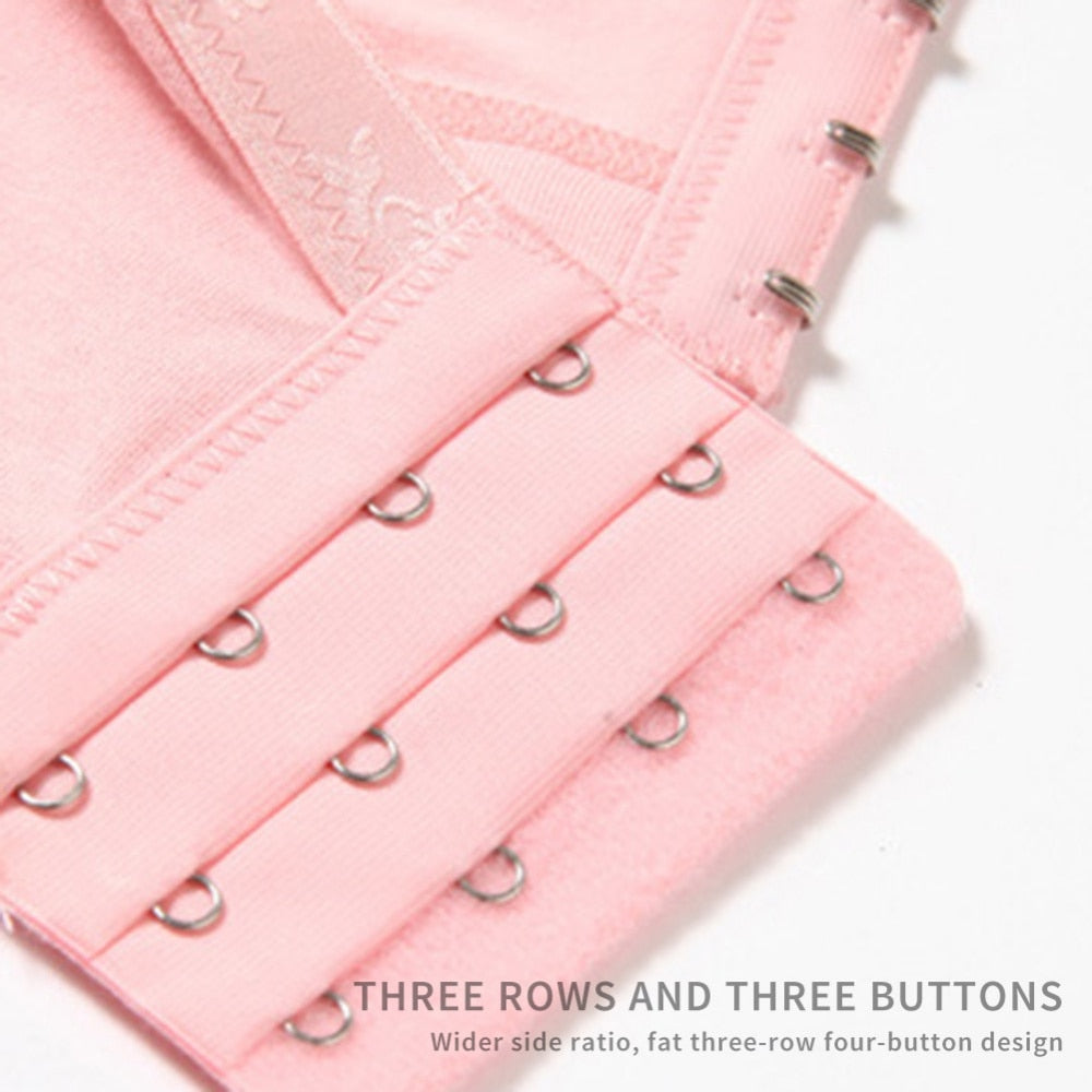 Jlong Cotton Breast Feeding Maternity Nursing Bra Pregnant Wire Free Front Button Open Bra Mothers Underwear Clothing