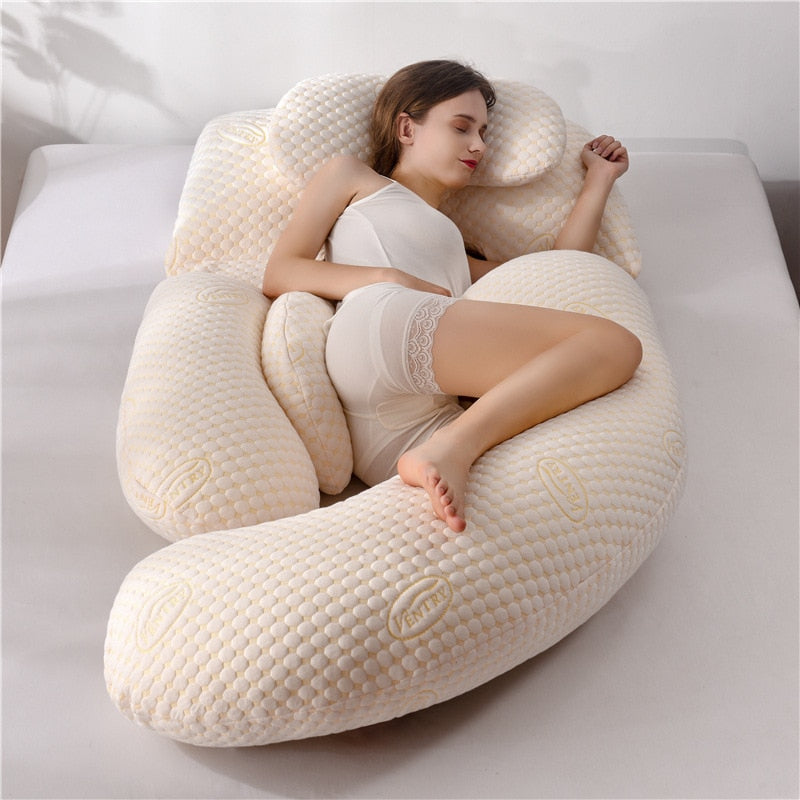 Pregnant Women Soft Comfortable Side Sleeping Waist Belly Back Support U-shaped Multifunctional Pillow Maternity Accessories