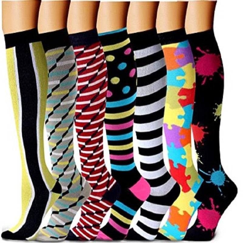 7 Pairs Outdoor Sports Compression Socks Warm Leisure Riding Stockings Set