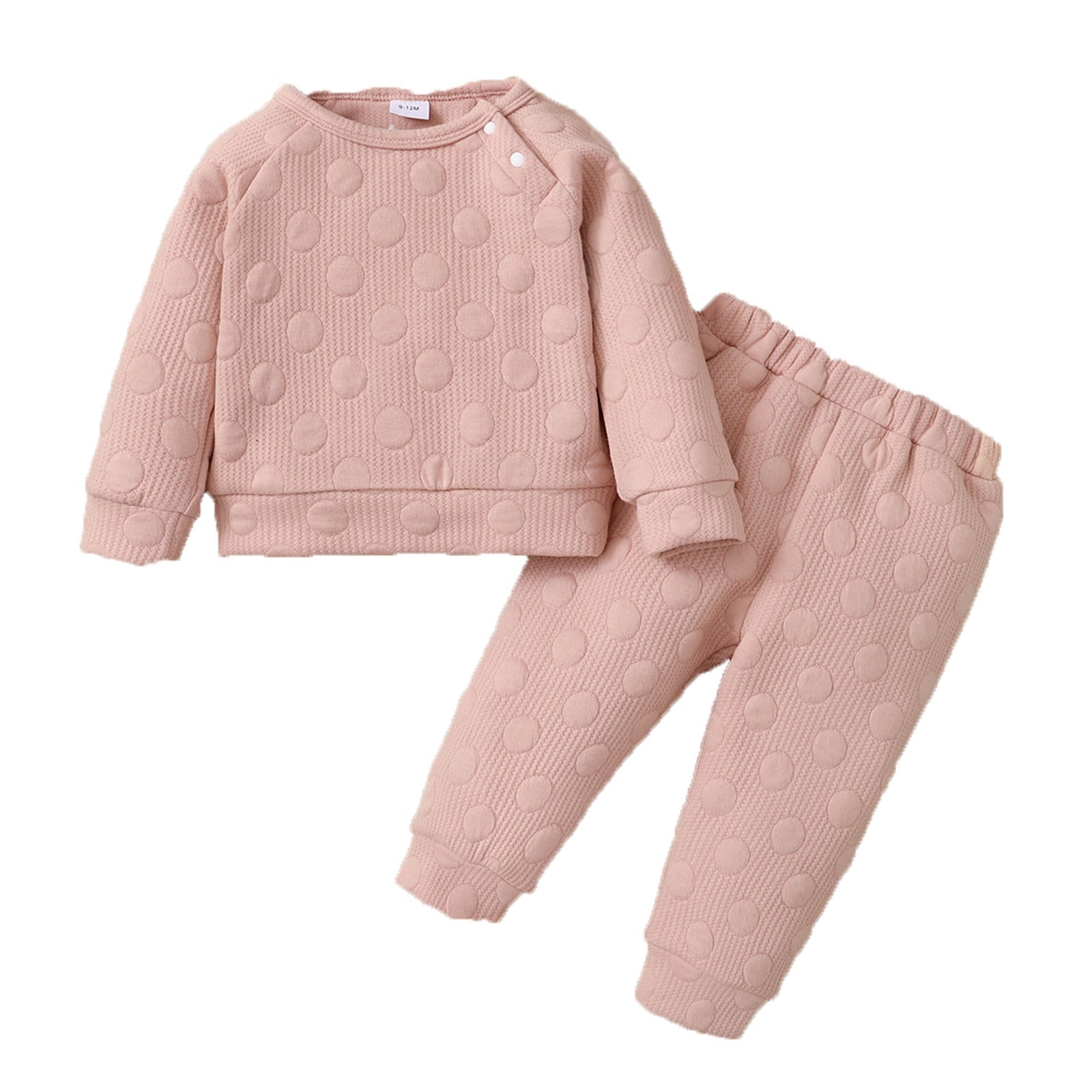 Baby Girls/Boys Set for Newborn Winter Long Sleeve Solid warm 2pc outfit