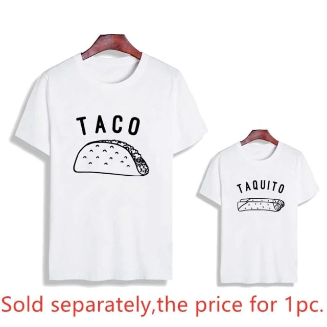 Taco Family Matching Clothes Tshirt Baby Bodysuit Kids Tshirt Family Look Father Son Family Clothes