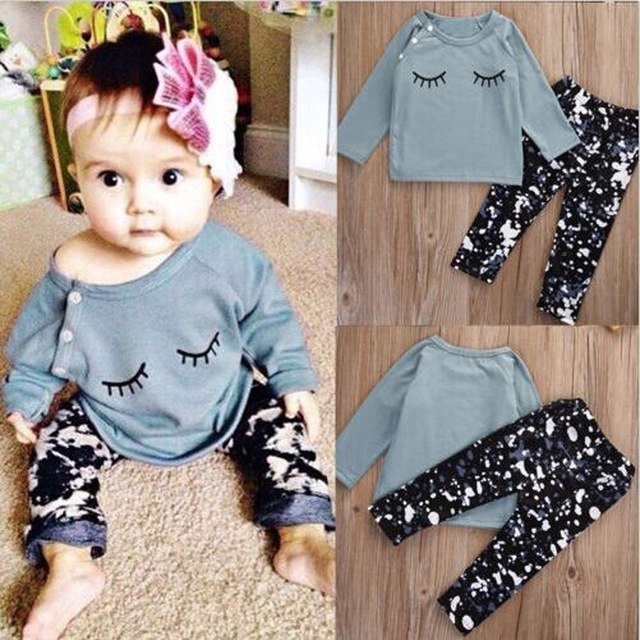 2018 Baby 2PCS Autumn winter New baby girl clothes