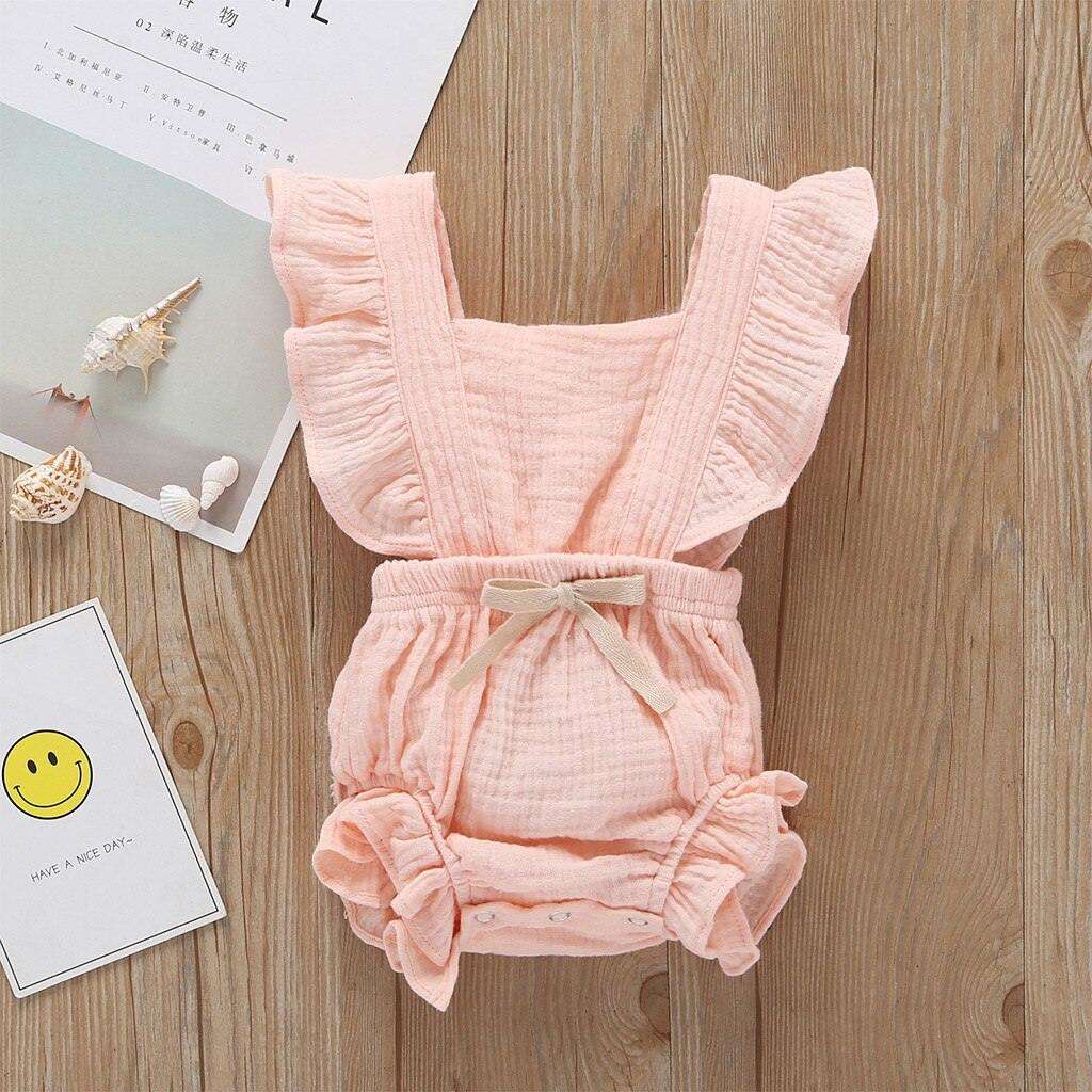 Baby Girls Ruffle Romper (Multiple Colors)