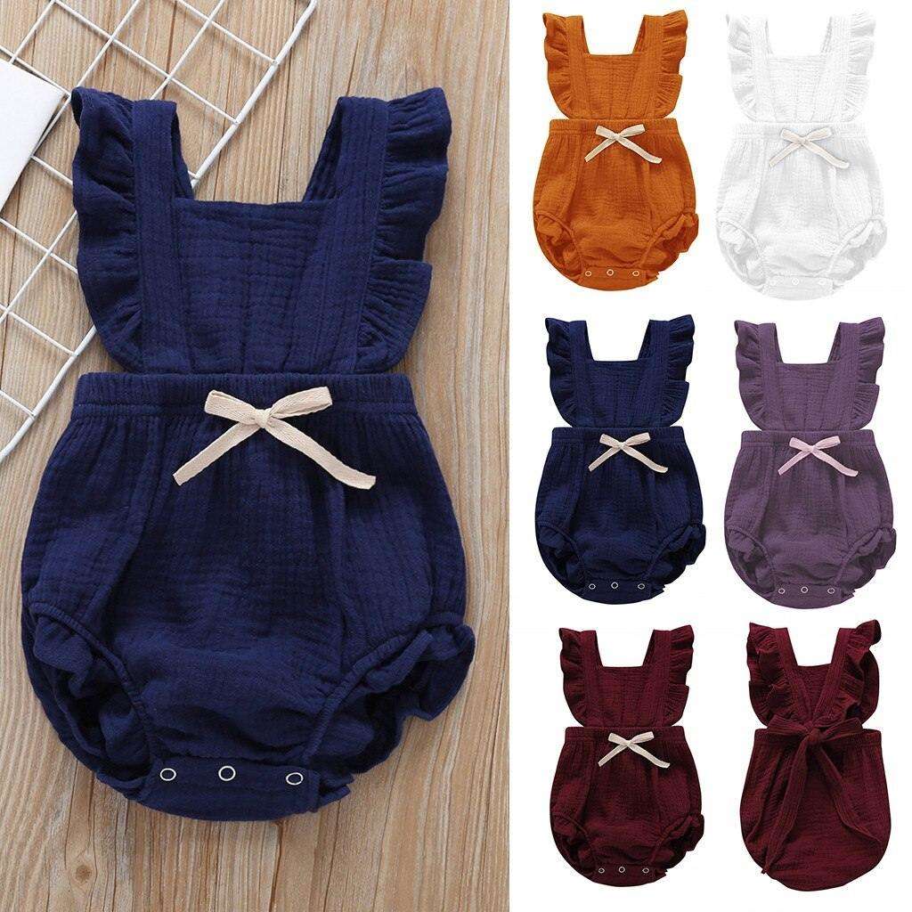 Baby Girls Ruffle Romper (Multiple Colors)