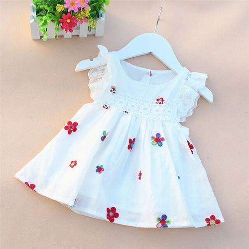 Girl's White Embroidered Dress (12m-5T)