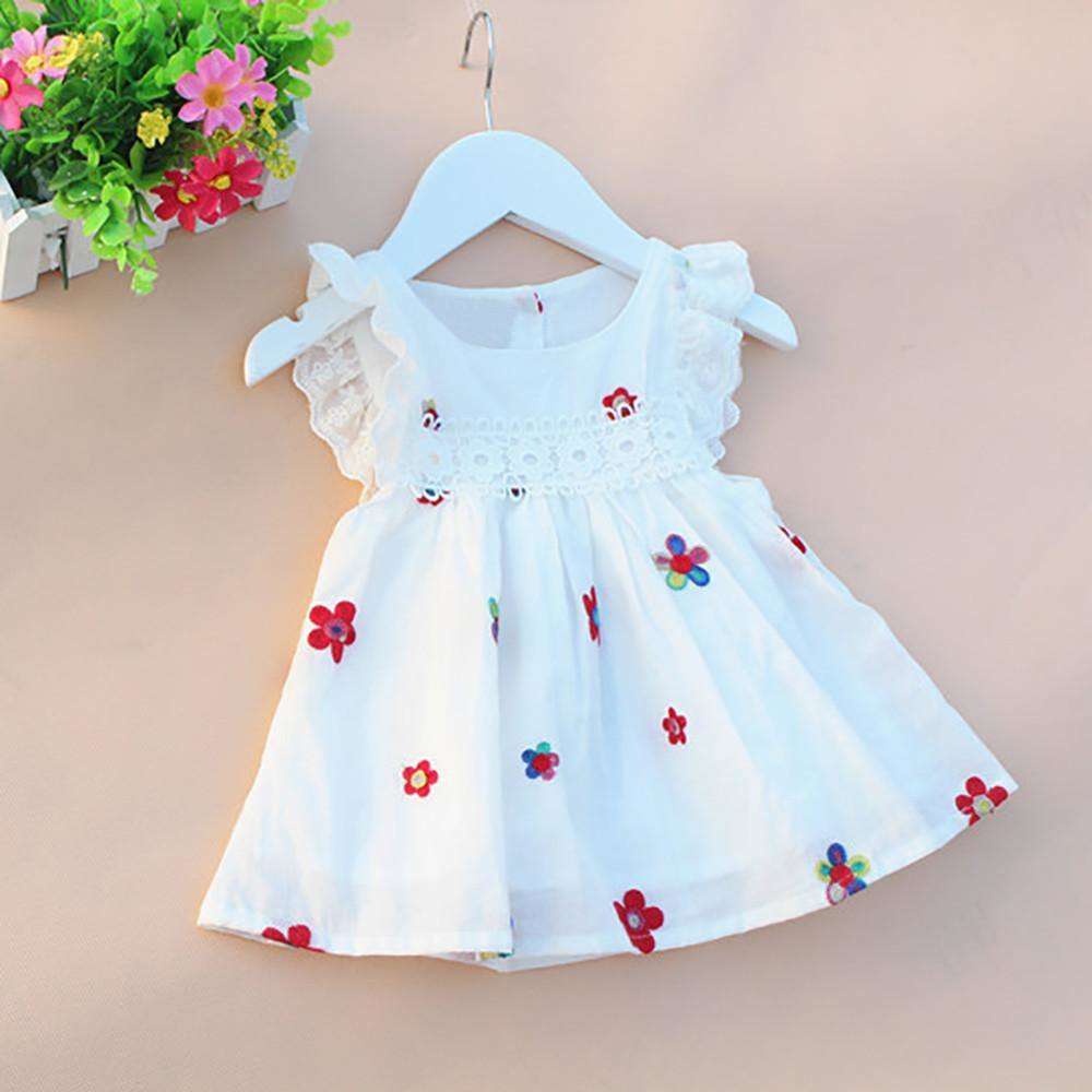 Girl's White Embroidered Dress (12m-5T)