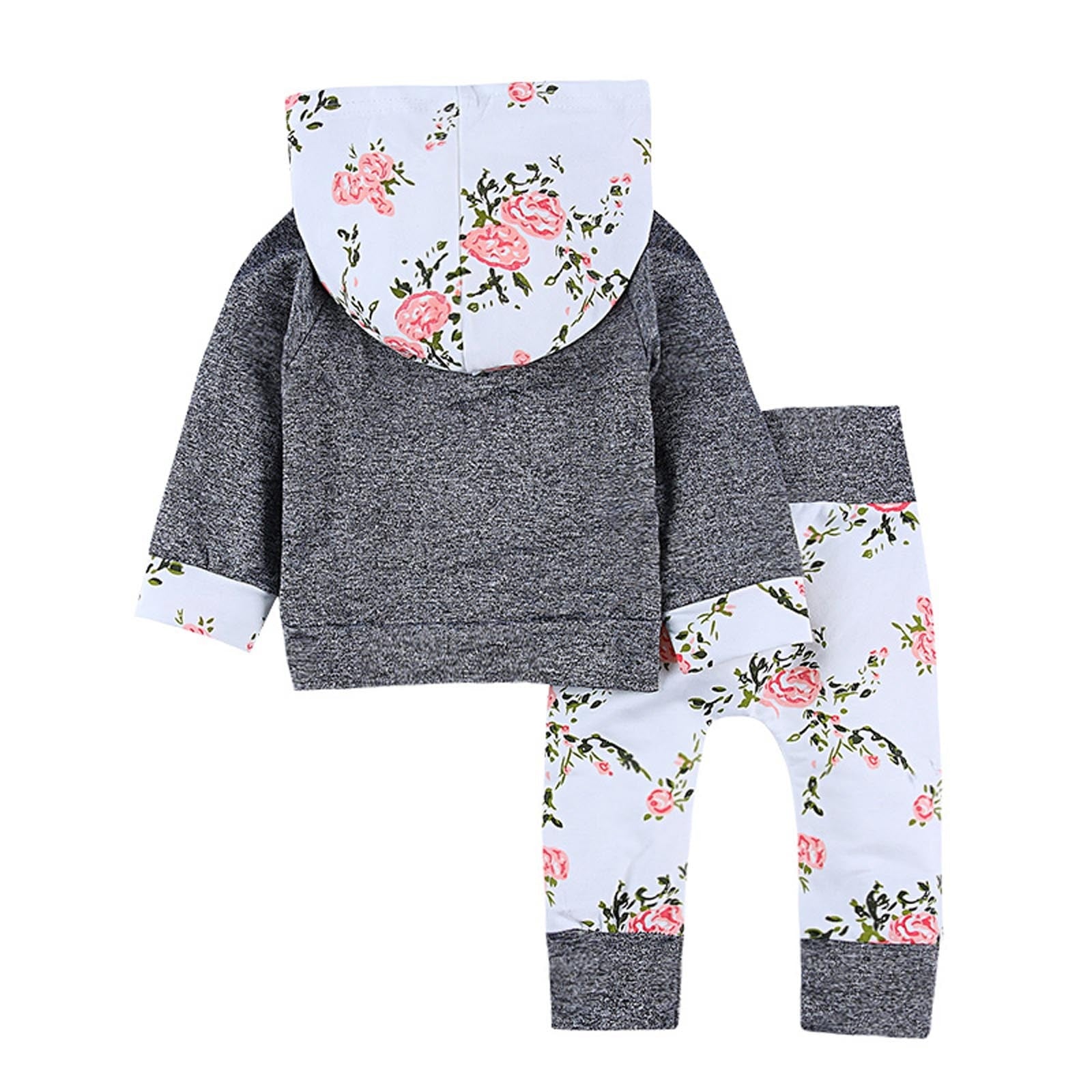 Newborn Clothes Fall/Winter Girls Flower Hoodies Hooded Sweater Pants Cotton Outfits