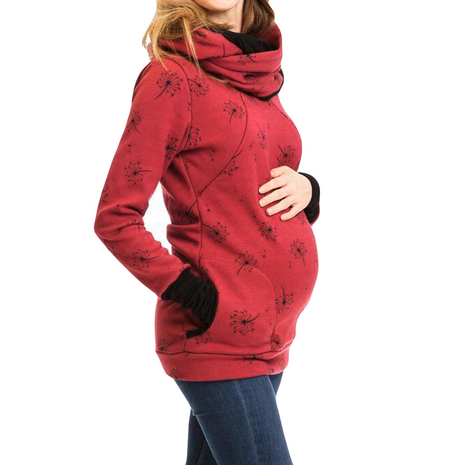Maternity Nursing Hoodie Sweatshirt Winter Autumn Pregnancy Clothes Pregnant Women Breastfeeding Sweater Shirts T Shirt Top