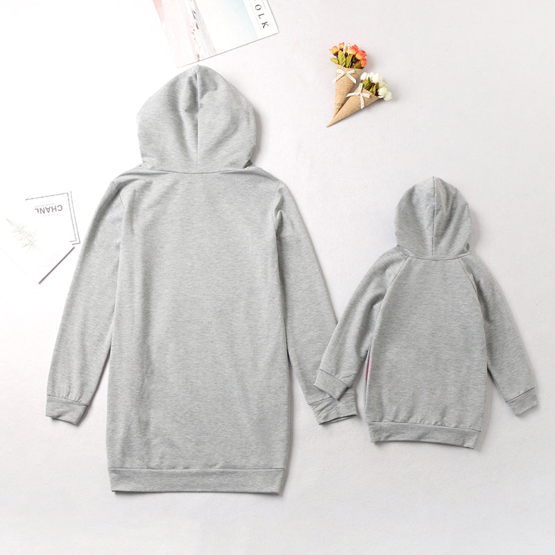 Family Sets Mother And Daughter Hoodie Parent-child Coat Wear Tops Heart-shaped Hooded Long Sleeve Sweater Baby Girl Clothes