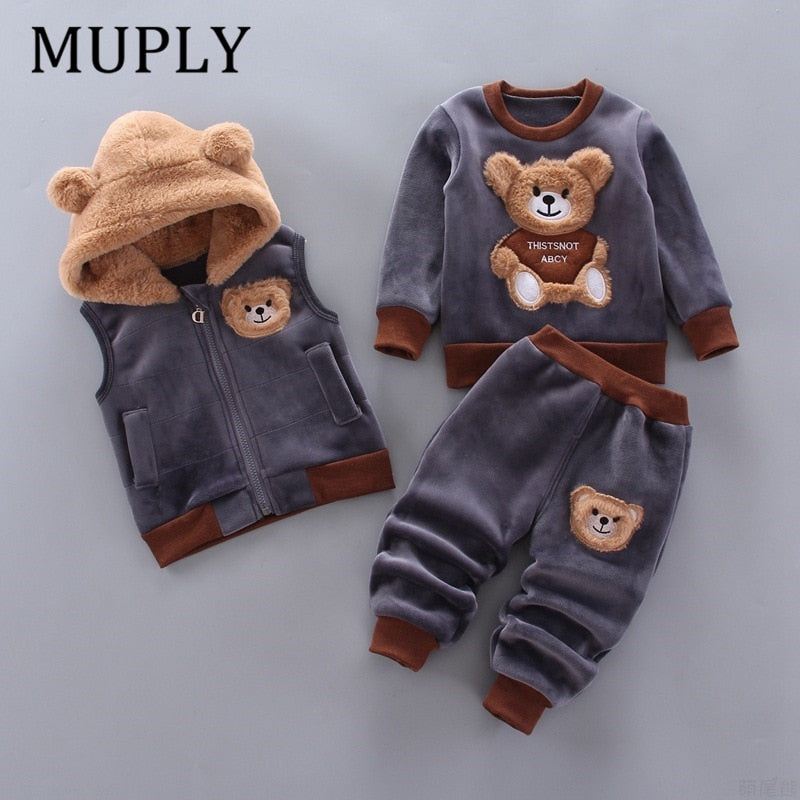 New 2023-Fashion Baby Unisex Fall/Winter Warm  Sport Outfit