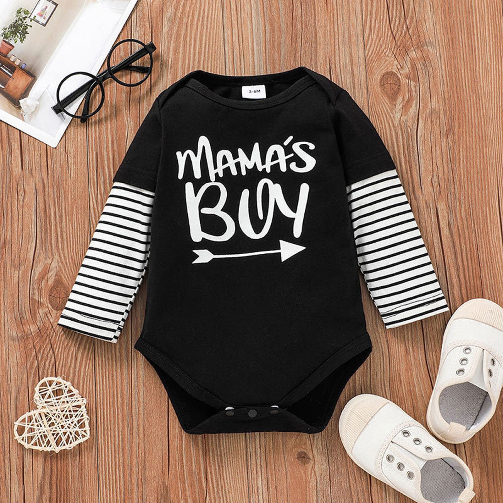 Newborn Infant Romper Unisex Letter Printed long sleeve Romper