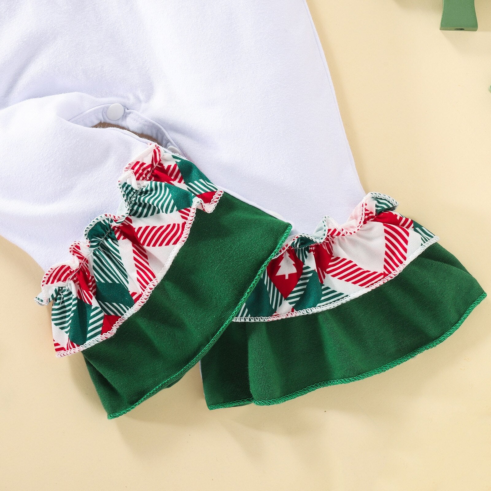 2023-Infant Baby Unisex Christmas Trees Xmas Letter Printed Long Sleeve Romper with Headband