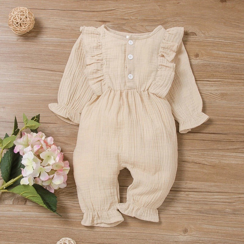 Newborn Baby Girl Long Sleeve cotton Fall/Winter Romper