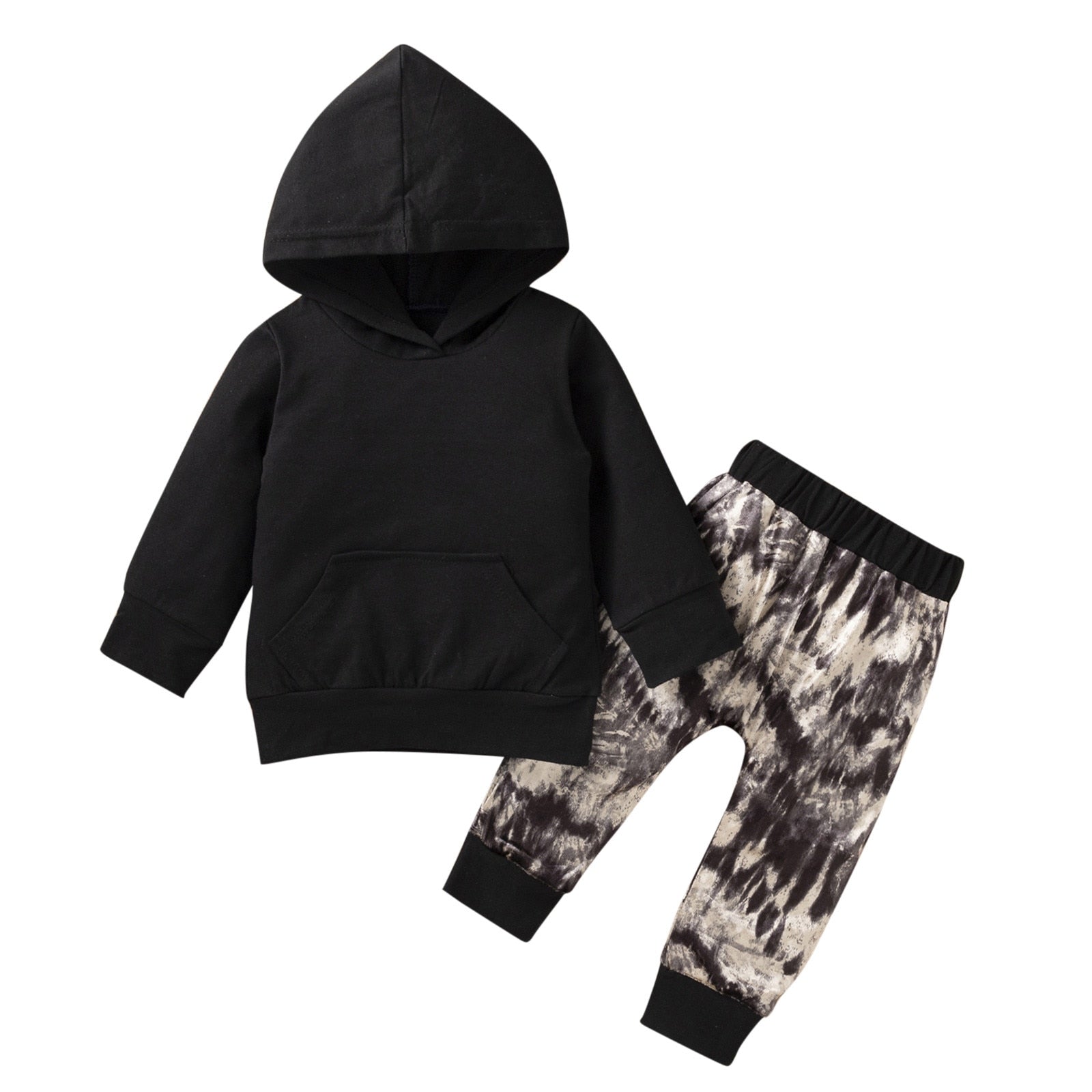 Winter Infant Unisex Clothing Set Solid Hooded Sweatshirt +Pants Infant Outfit