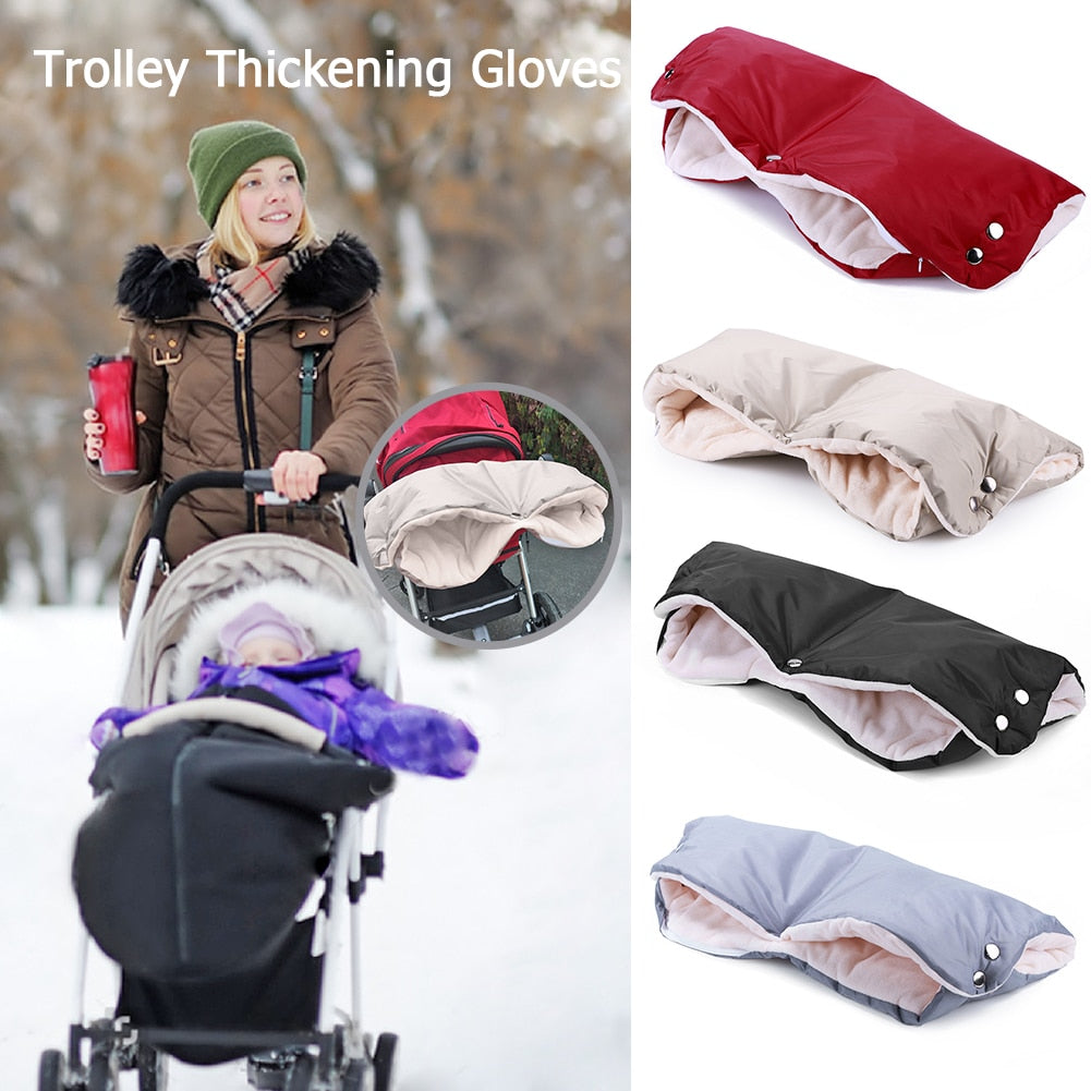 Winter Thick Warm Stroller Gloves Pushchair Hand Muff Waterproof Pram Accessory Mitten Mom Baby Buggy Clutch Cart Hand Gloves