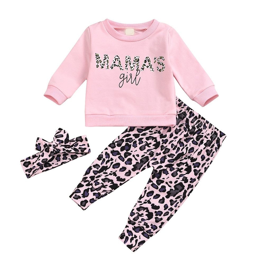 Infant Girls 3PCS Fall/Winter Newborn Pants Trousers Headband Outfit