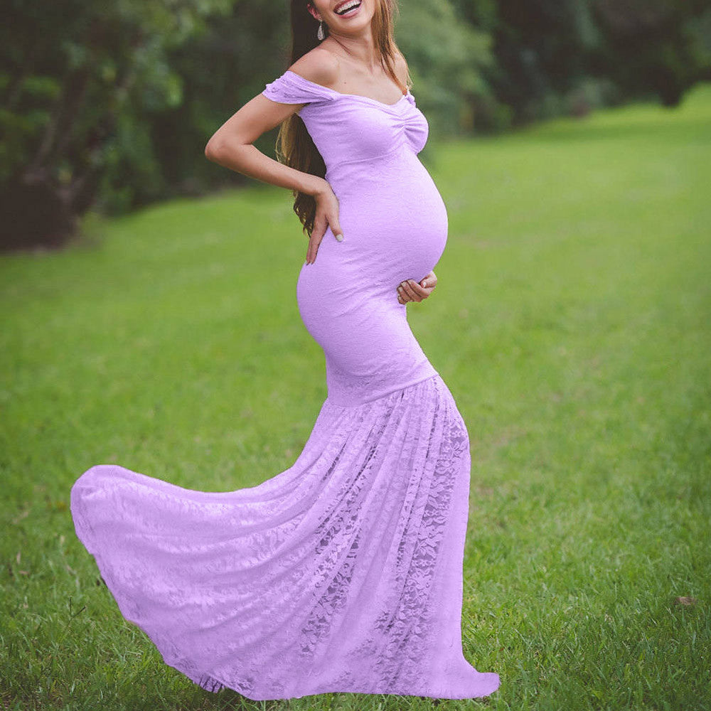 2023 Maternity Dresses Photography, Sexy Off Shoulder Long Sleeve Maxi Long Dress Photo Shoot Pregnant Woman Clothes