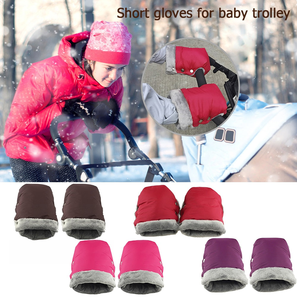 Baby Carriage Stroller Gloves Warm Fur Fleece Pram Hand High quality Portable Comfortable Waterproof Muff Baby Pushchair