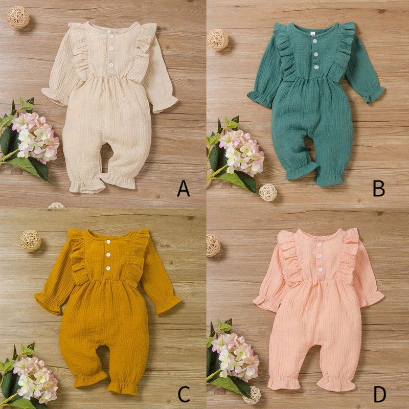 Newborn Baby Girl Long Sleeve cotton Fall/Winter Romper