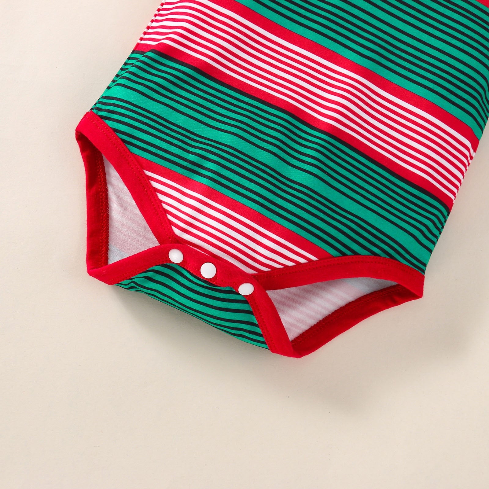 2PCS Infant unisex Christmas  Cartoon Striped Printed long sleeve Romper w Pants Trousers