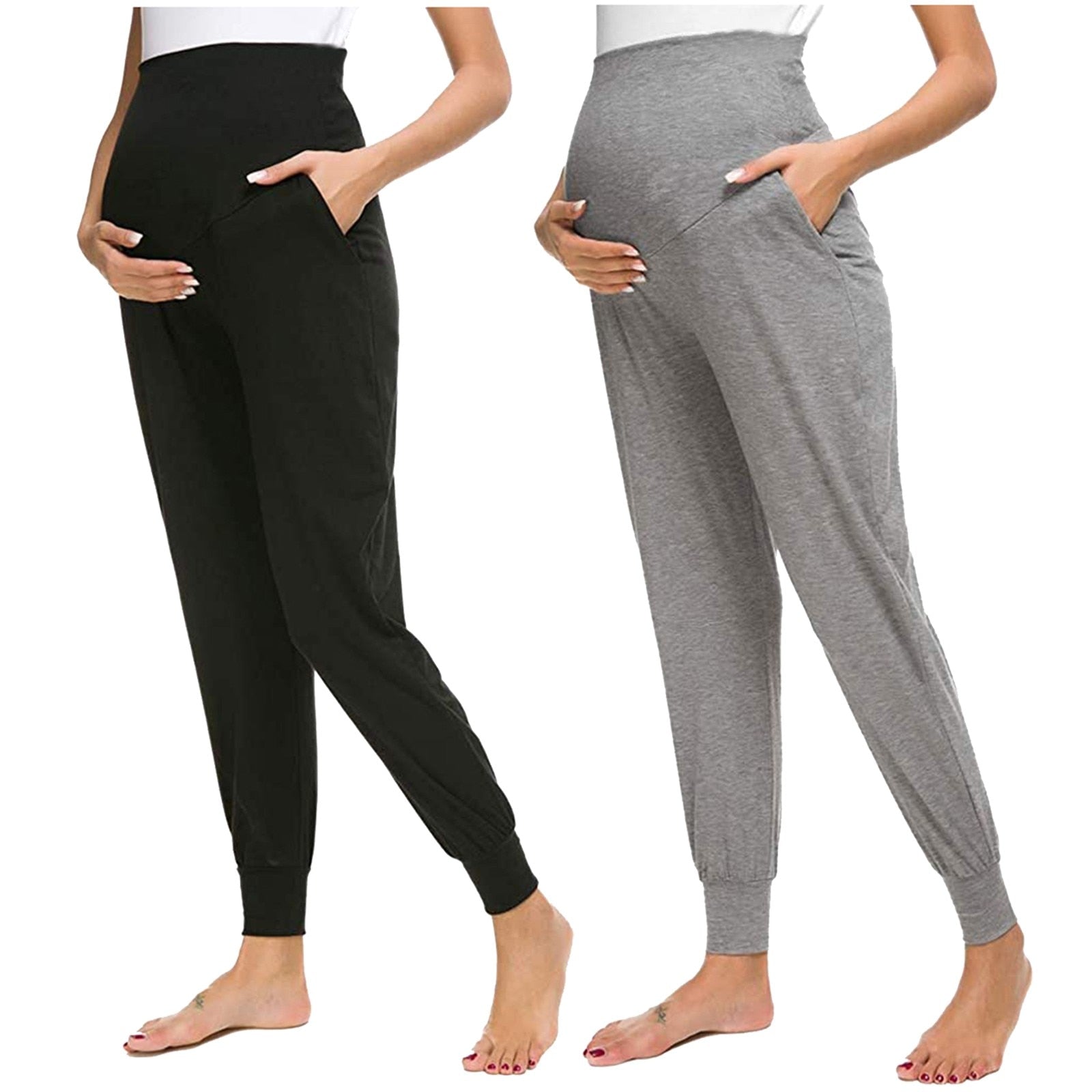 Loose Leggings Women Maternity Clothes Women&#39;s Solid Color Casual Pants Stretchy Comfortable Elastic