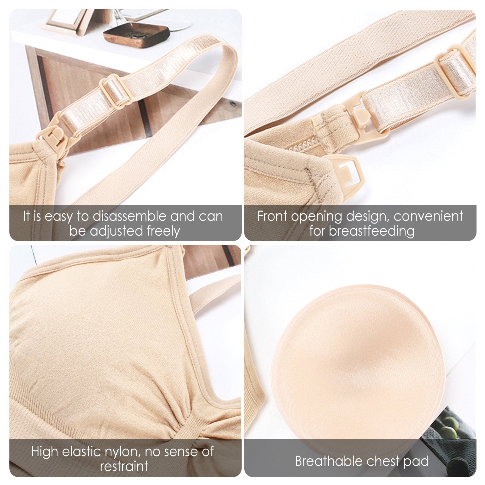 Breastfeeding Bras For Women Nursing Bra With Detachable Shoulder Strap Maternity Nursing Bra No Steel Ring Gathering Bras For