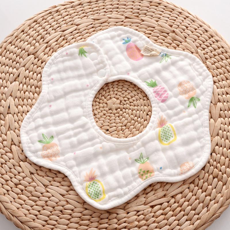 1pcs Baby Bibs 6 Layers Gauze Muslin Baby Bibs Burp Cloth 360° Rotation Bibs For Infant Baby Cartoon Saliva Towel Accessories