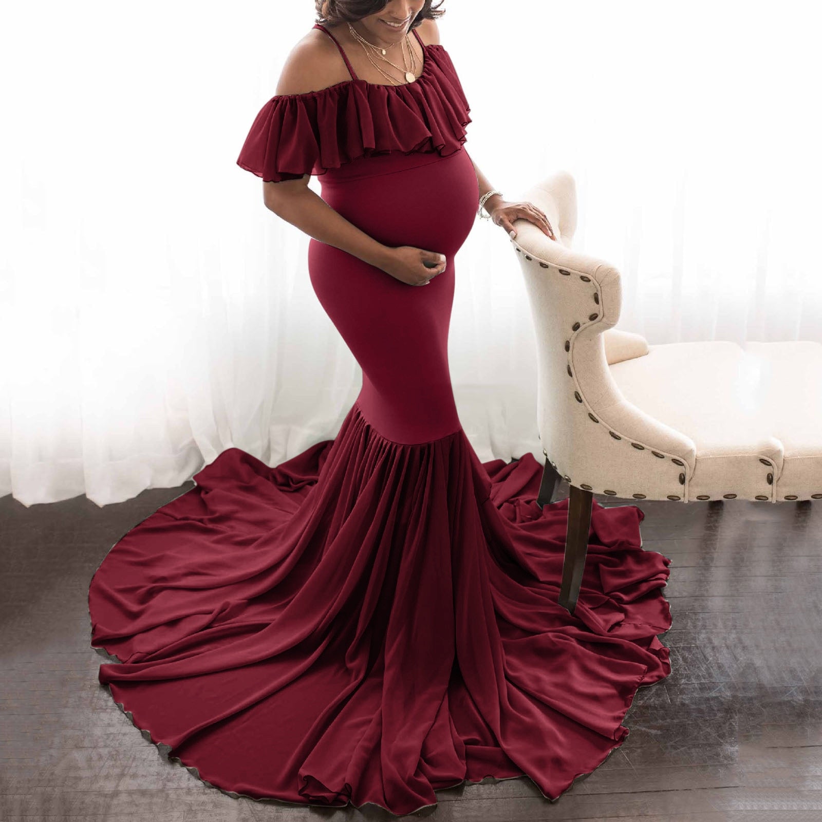 Maternity Dresses For Photo Shoot Pregnant Women Summer Pregnancy Dress