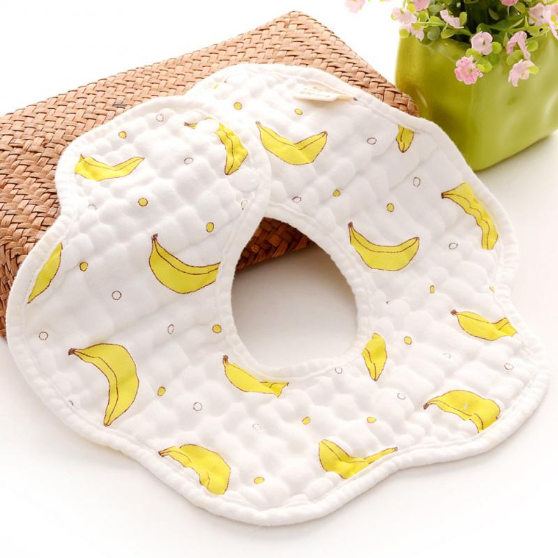 1pcs Baby Bibs 6 Layers Gauze Muslin Baby Bibs Burp Cloth 360° Rotation Bibs For Infant Baby Cartoon Saliva Towel Accessories