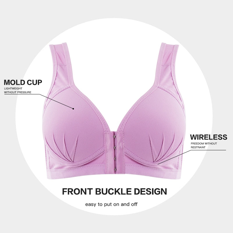 Women's Wireless Front Closure Bra With Seamless Push-Up And Nursing Design