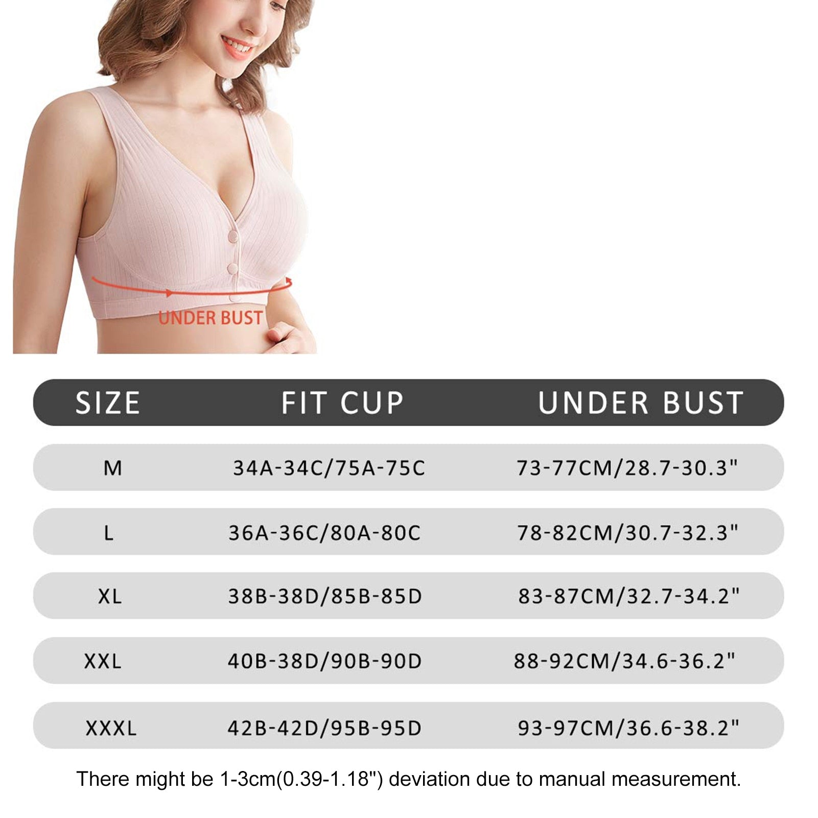 Women’s Nursing Bra Front Buckle Maternity Breast-Feeding Bralette With Wide Strap And Soft Breathable Cotton Fabric For