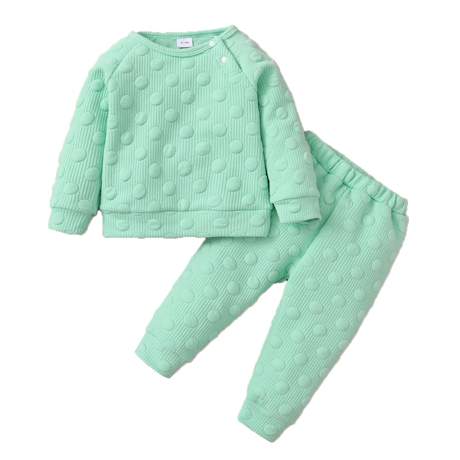 Baby Girls/Boys Set for Newborn Winter Long Sleeve Solid warm 2pc outfit