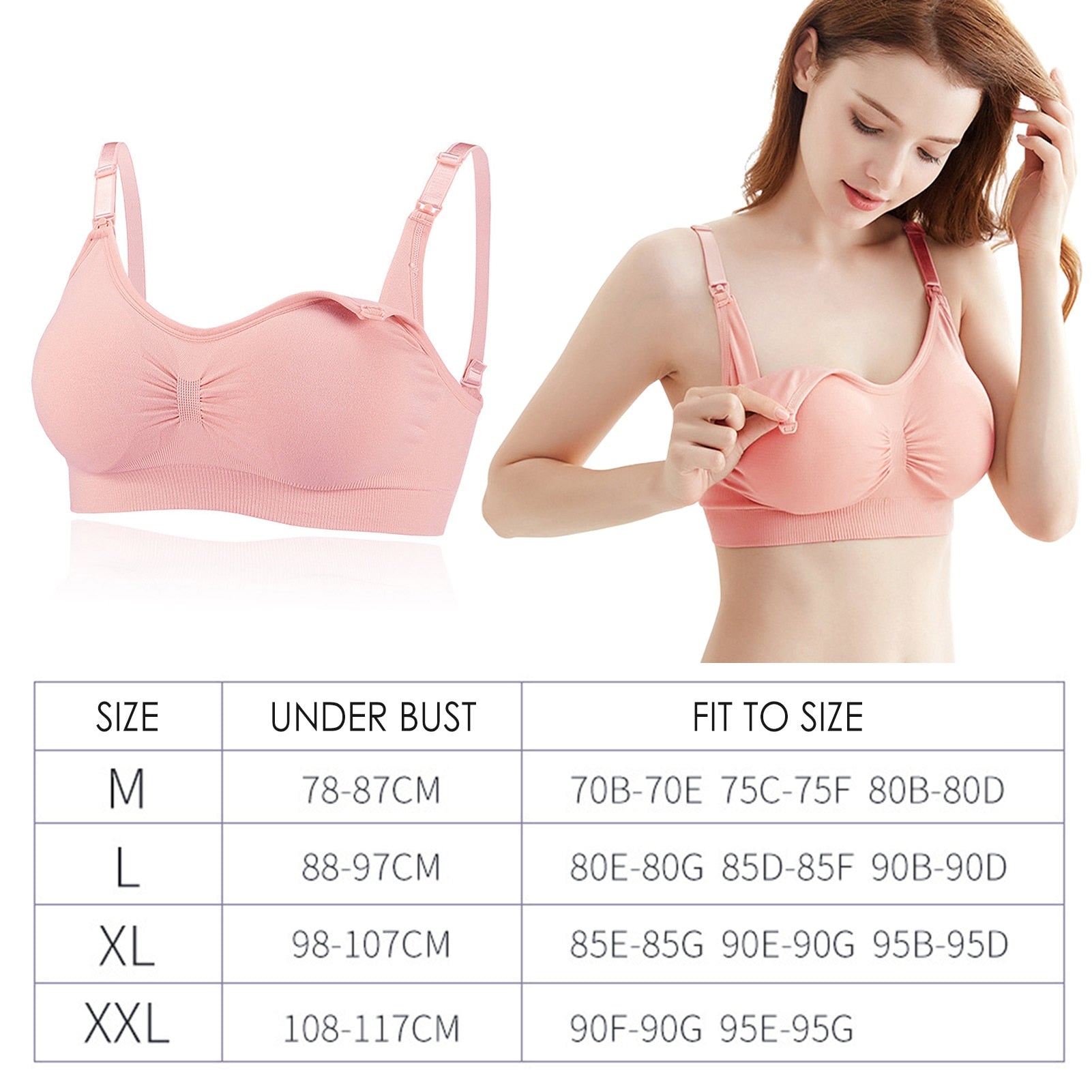 Breastfeeding Bras For Women Nursing Bra With Detachable Shoulder Strap Maternity Nursing Bra No Steel Ring Gathering Bras For