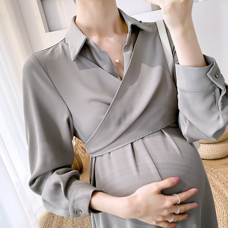 2023 New Fashion Maternity Long Party Dress Elegant. A Line Slim Clothes for Pregnant Women