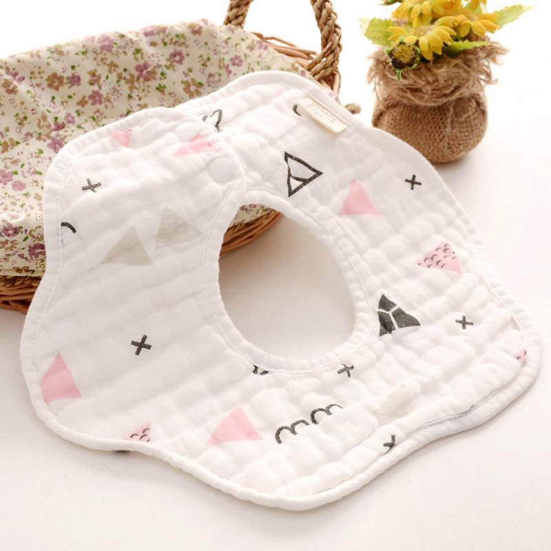 1pcs Baby Bibs 6 Layers Gauze Muslin Baby Bibs Burp Cloth 360° Rotation Bibs For Infant Baby Cartoon Saliva Towel Accessories