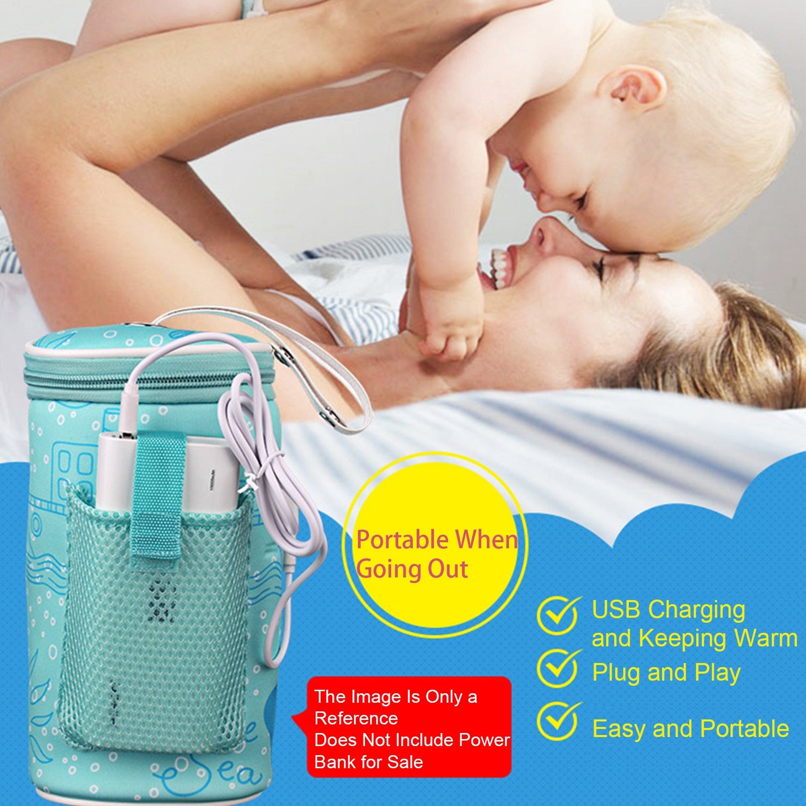 New Milk Usb Baby Bottle Warmer Car Heater Food Feeding Heat Insulated Thermal Insulation Bag Stroller Accessories Bags