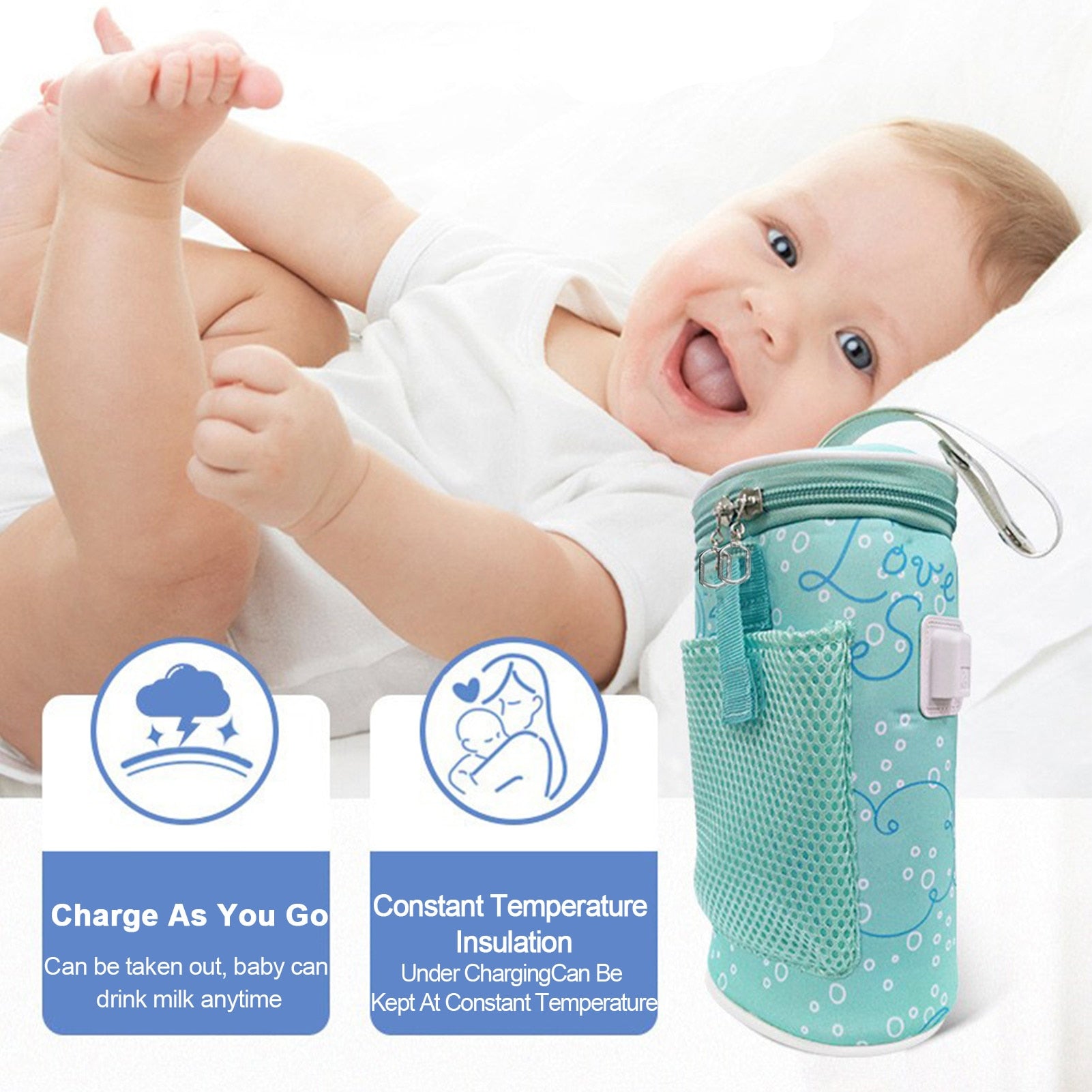 New Milk Usb Baby Bottle Warmer Car Heater Food Feeding Heat Insulated Thermal Insulation Bag Stroller Accessories Bags